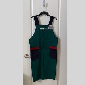 NWT Michiko London Koshino Designer Apron Green 100% Cotton Made in Japan